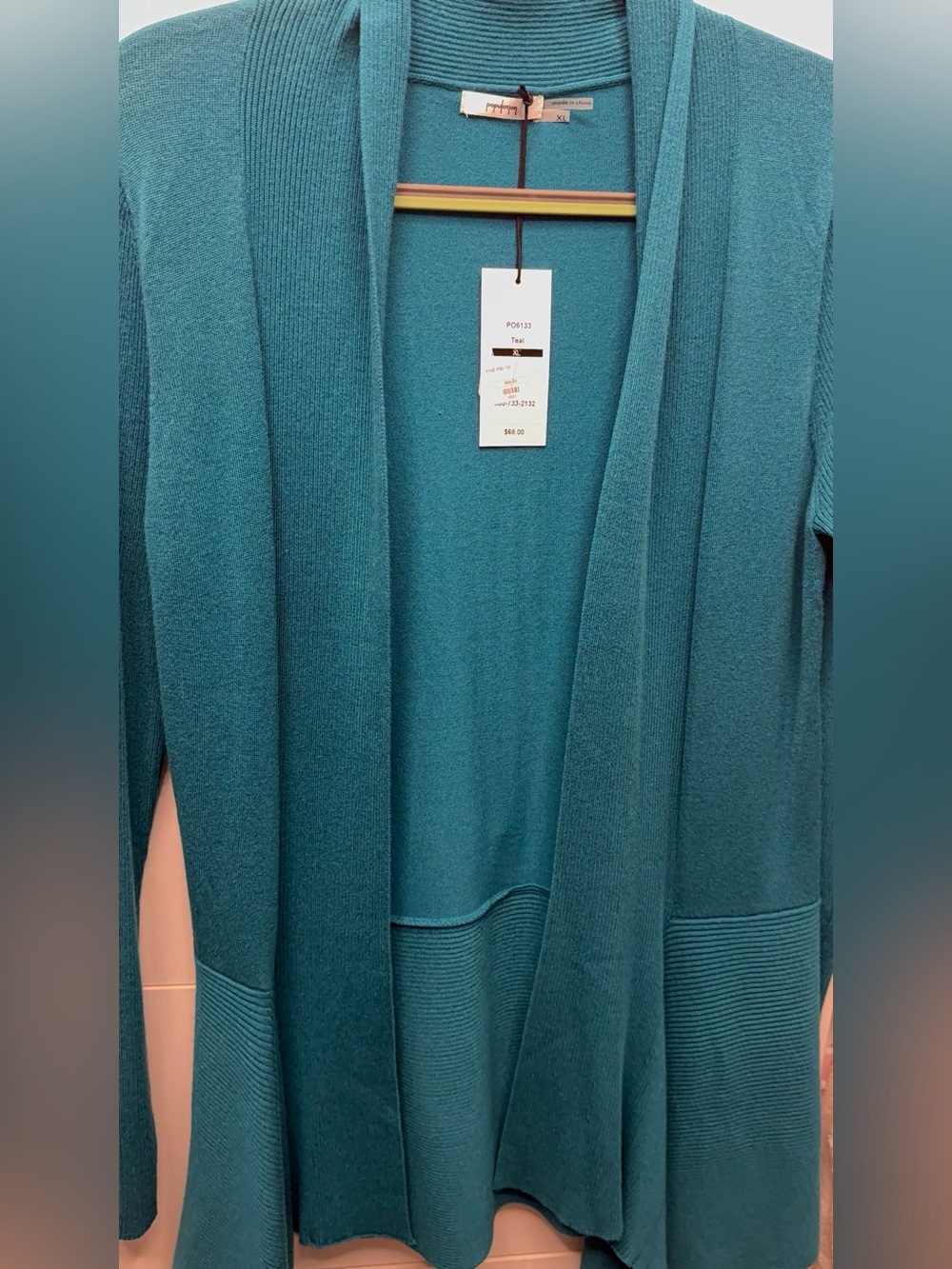 Teal knit cardigan NWT